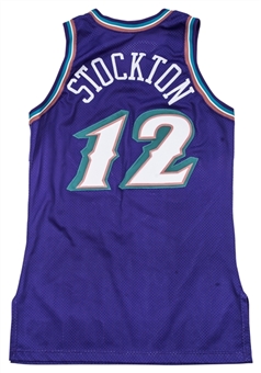 1996-97 John Stockton Game Used Utah Jazz Road Jersey